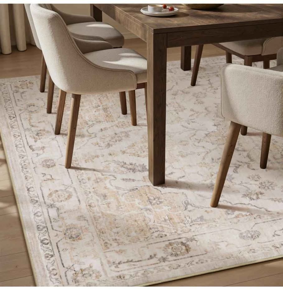 9x12 Ft Beige Washable Area Rug - photo 4