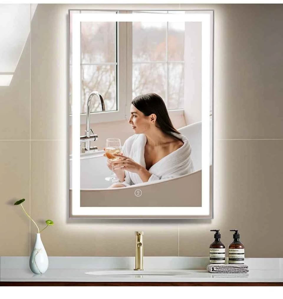 Bathroom Mirror, 32x24 Inch LED Lighted Vanity Mirror
