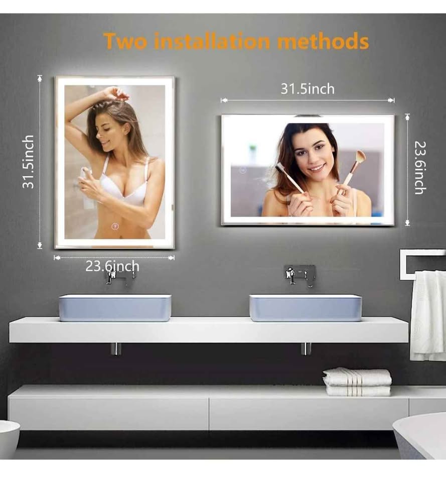 Bathroom Mirror, 32x24 Inch LED Lighted Vanity Mirror - photo 4