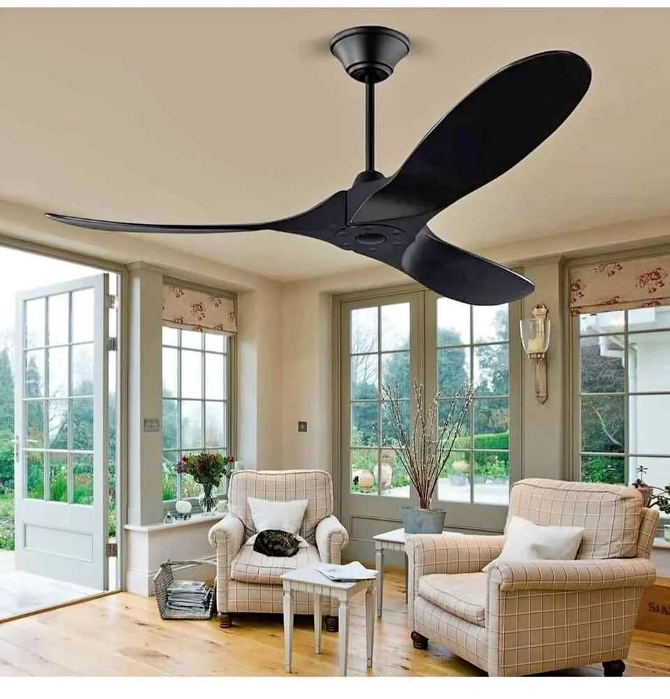 60" Black Outdoor Ceiling Fan with Remote (New)
