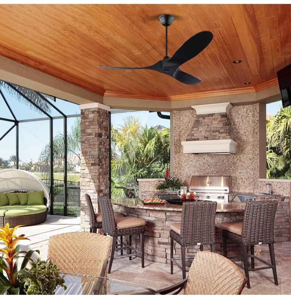 60" Black Outdoor Ceiling Fan with Remote (New) - photo 5
