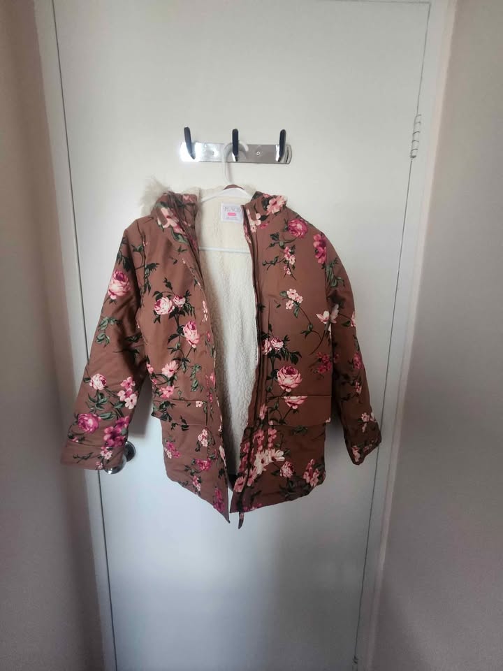The Children’s Place Girls Floral Twill Parka - brown - photo 2