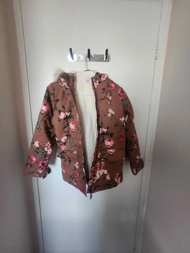 The Children’s Place Girls Floral Twill Parka - brown image indicator(2)