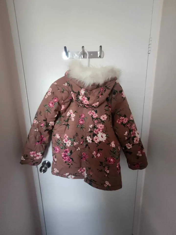 The Children’s Place Girls Floral Twill Parka - brown image indicator(6)