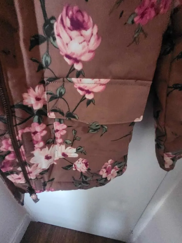 The Children’s Place Girls Floral Twill Parka - brown image indicator(7)