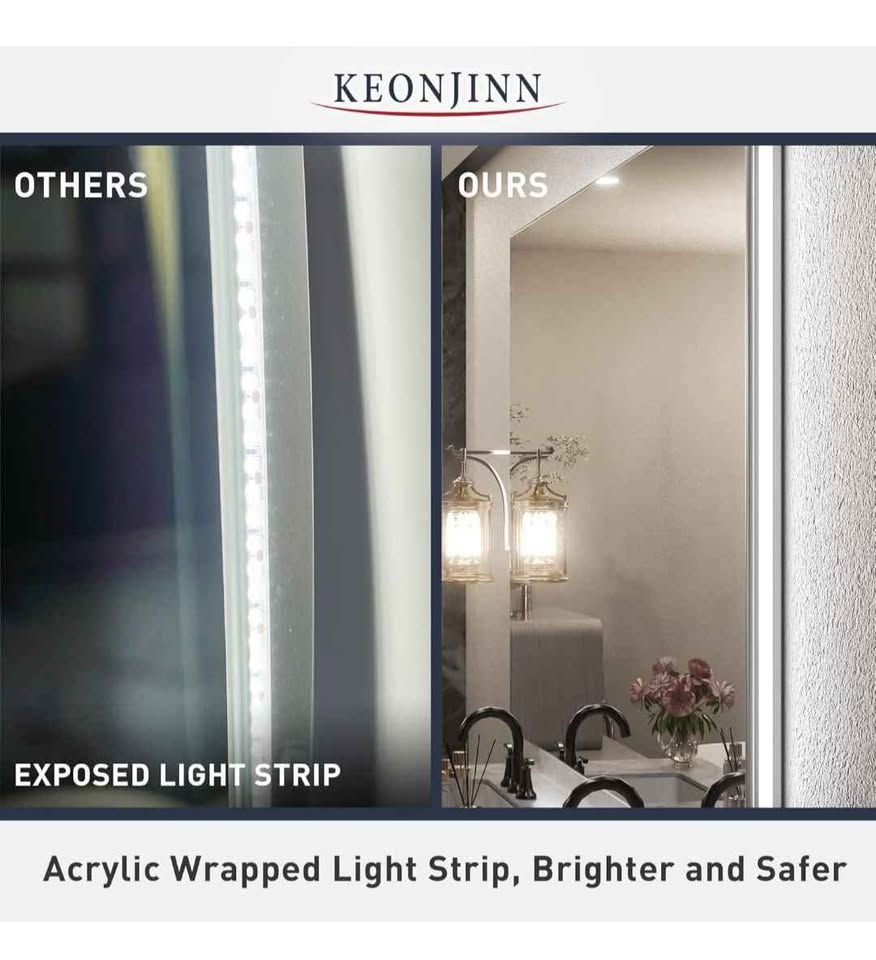 Keonjinn Backlit Mirror 24 x 36 Inch LED Bathroom Mirror - photo 2