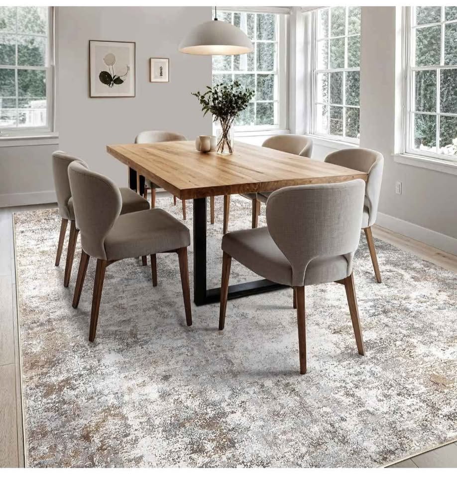 8x10 Area Rug Living Room Rugs - Washable Neutral Modern - photo 2