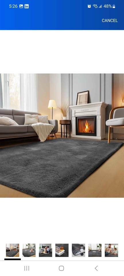 Grey 8x10 Fluffy Shag Area Rug - photo 3