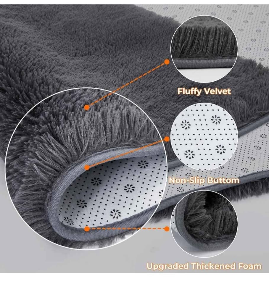 Grey 8x10 Fluffy Shag Area Rug - photo 5