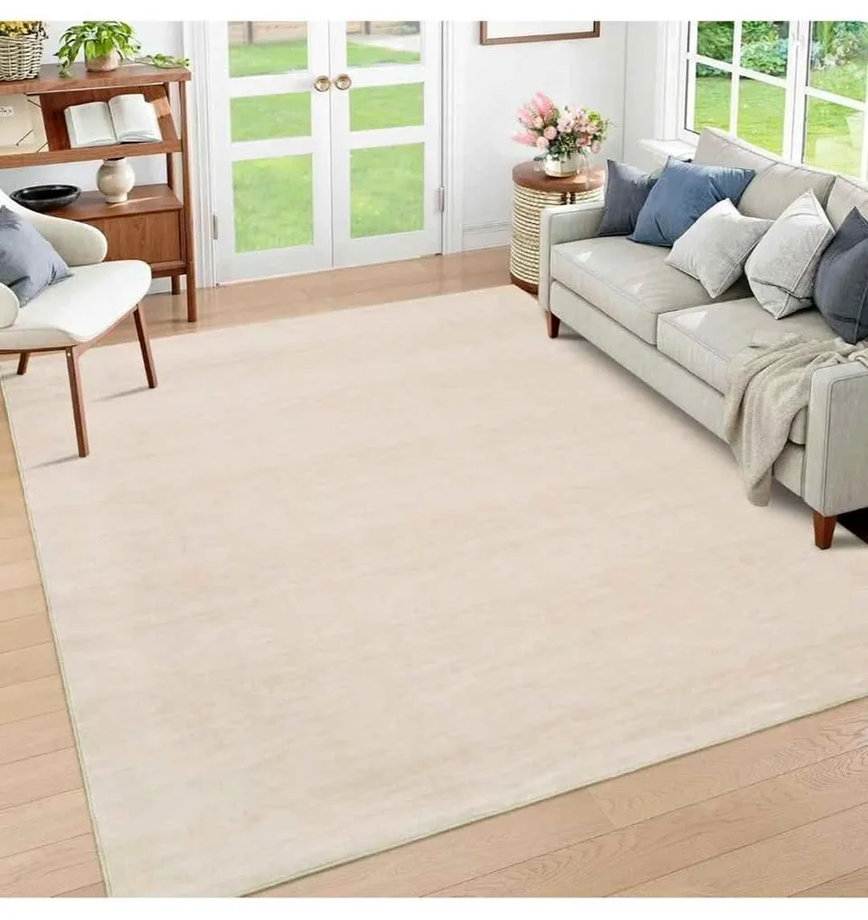 Brand New 8x10 Ivory Beige Washable Area Rug