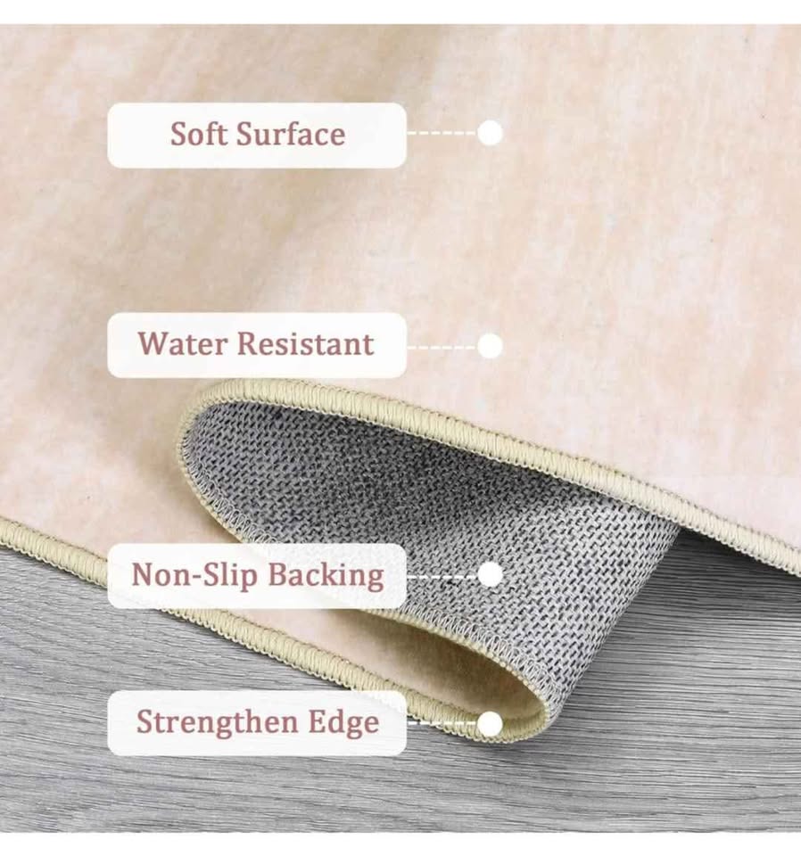 Brand New 8x10 Ivory Beige Washable Area Rug - photo 4