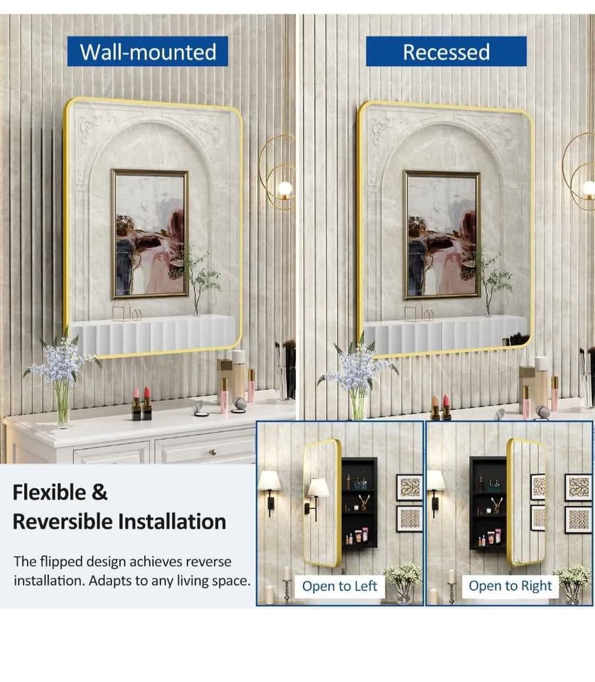 Acemiro Bathroom Medicine Cabinet with Mirror - photo 4