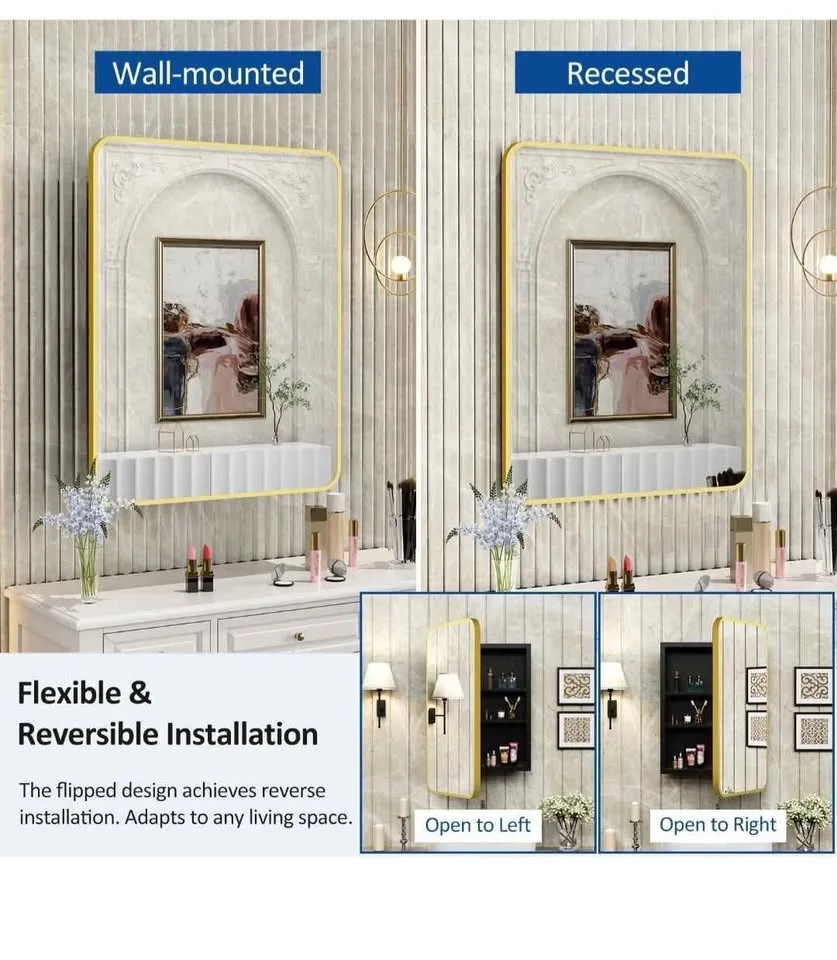 Acemiro Bathroom Medicine Cabinet with Mirror image indicator(4)