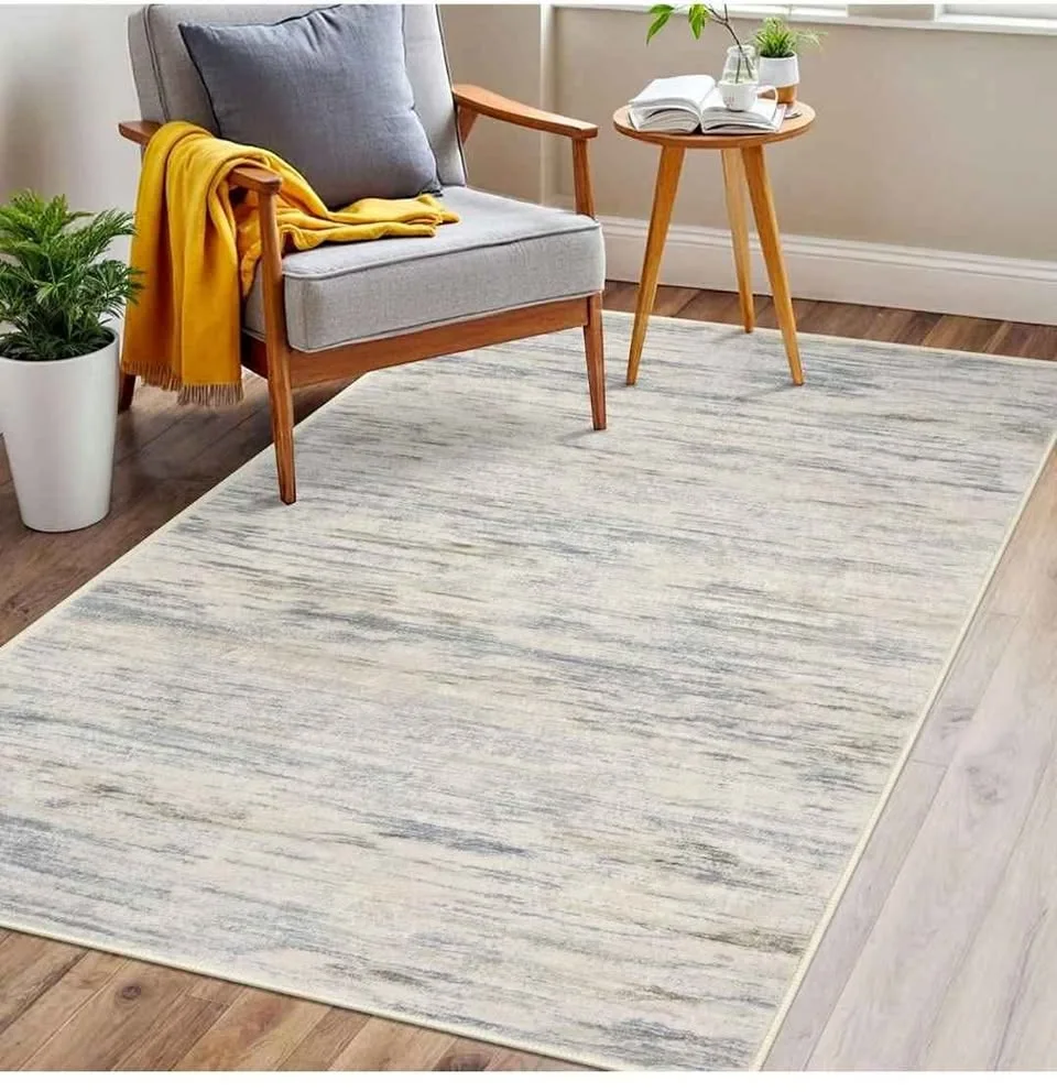 8x10 FT Gray Beige Modern Abstract Farmhouse Rug