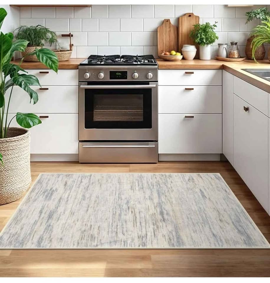 8x10 FT Gray Beige Modern Abstract Farmhouse Rug - photo 2