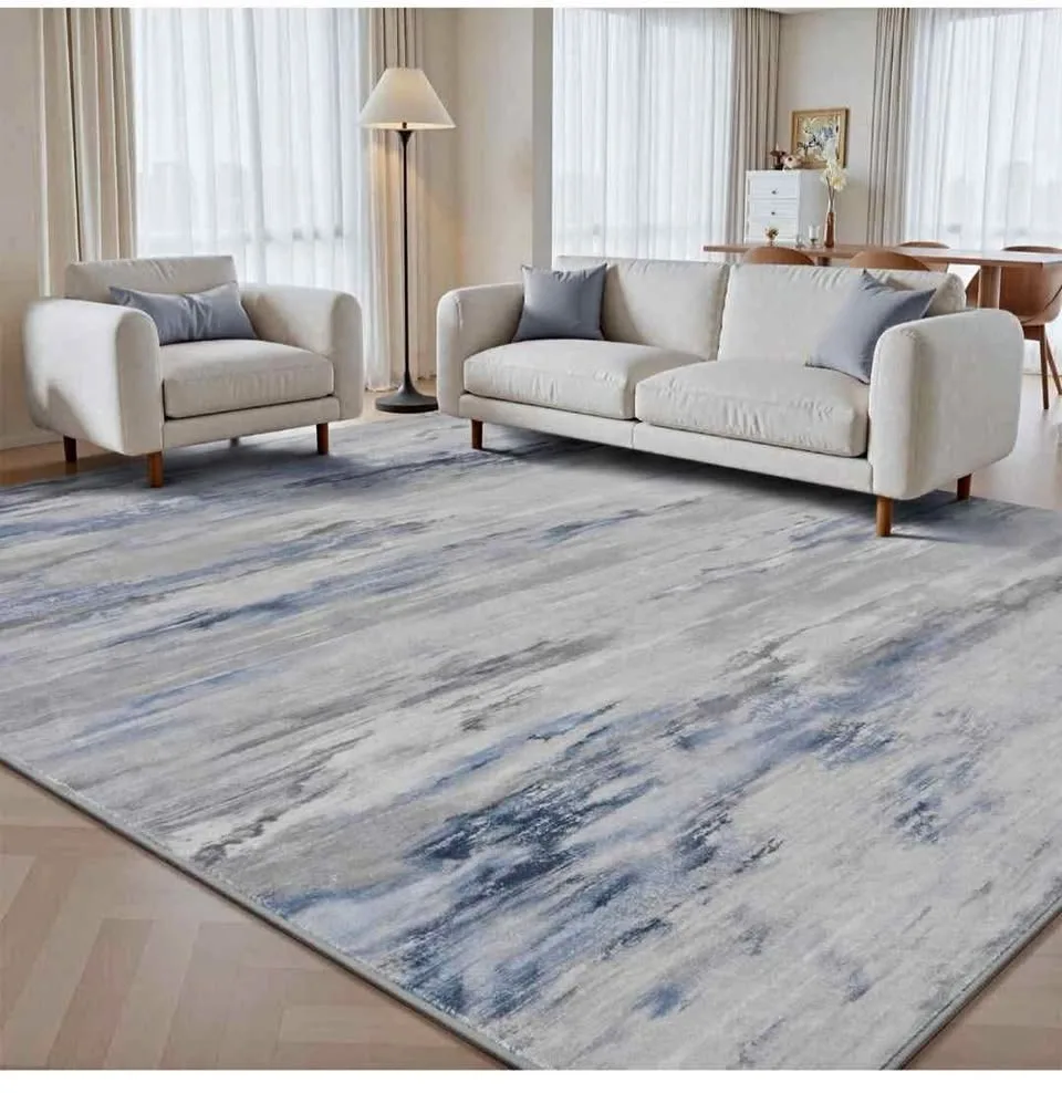 9x12 Blue & Grey Abstract Area Rug (Brand New)