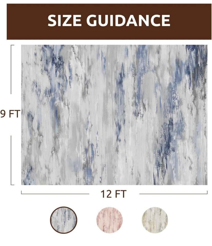 9x12 Blue & Grey Abstract Area Rug (Brand New) - photo 2