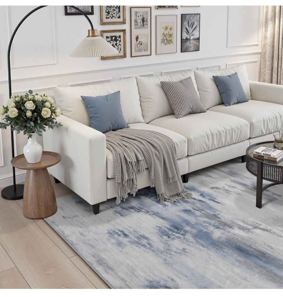 9x12 Blue & Grey Abstract Area Rug (Brand New) - photo 4