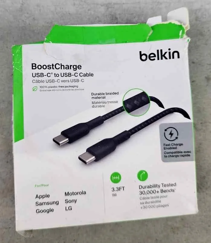 Belkin USB-C to USB-C Cable, BoostCharge Braided, 100W thumbnail