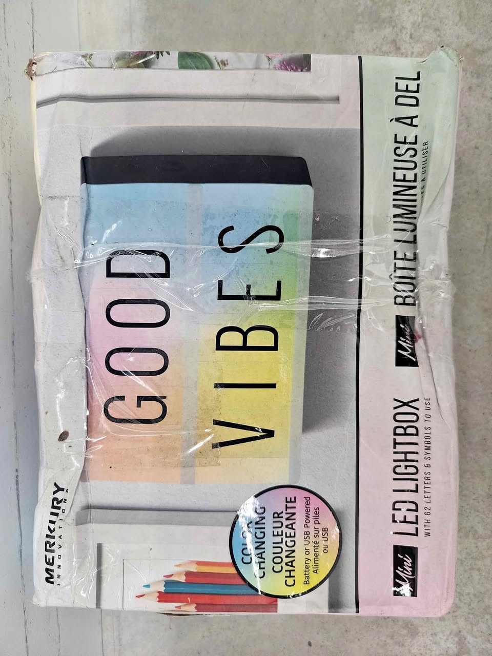 Merkury Innovations Good Vibes Mini LED Lightbox