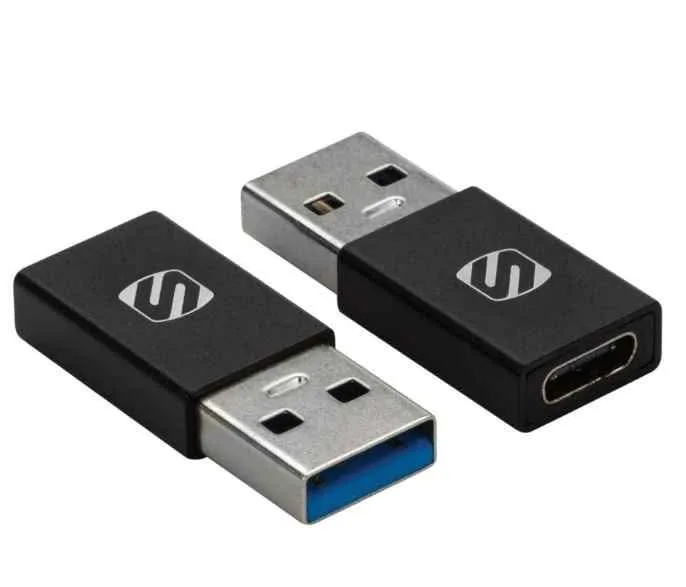 Scosche USB-A to USB-C Adapter - Black - 2 Pack image indicator(2)