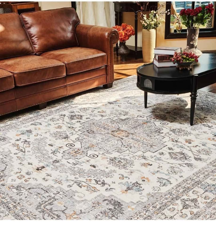 Brand New 9x12 Vintage Grey & Blue Washable Area Rug - photo 3