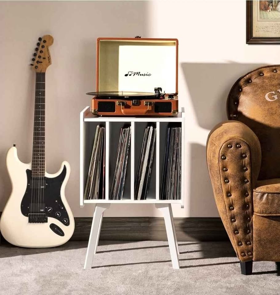White Record Player Stand - photo 3
