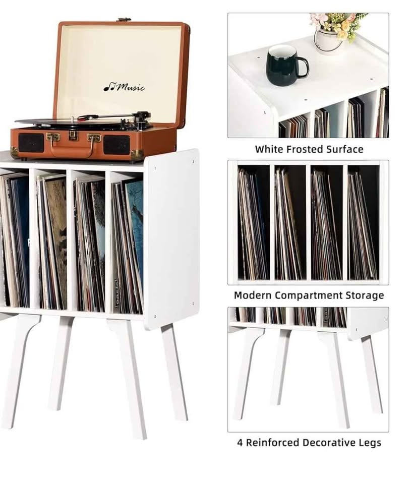 White Record Player Stand - photo 4