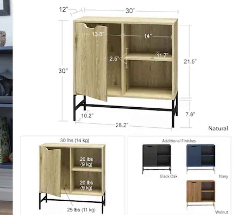 Ameriwood Modine Navy 3-Shelf Bookcase with Doors - photo 3