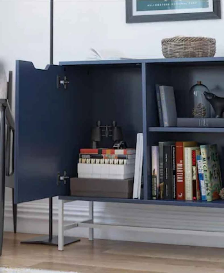 Ameriwood Modine Navy 3-Shelf Bookcase with Doors - photo 4