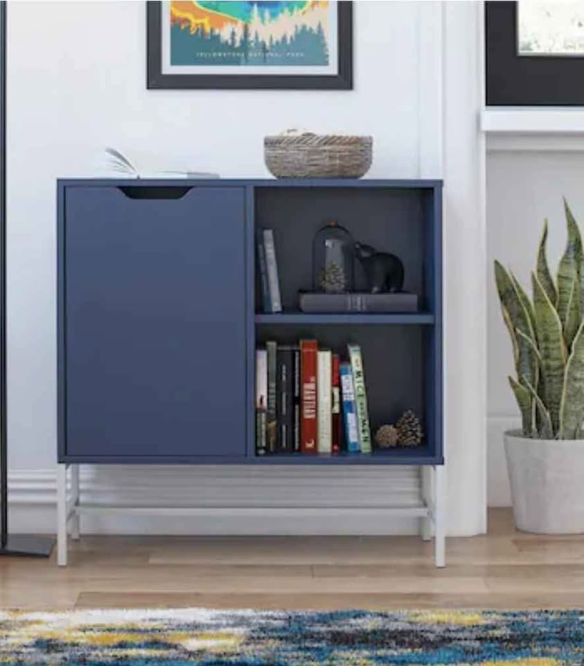 Ameriwood Modine Navy 3-Shelf Bookcase with Doors - photo 5