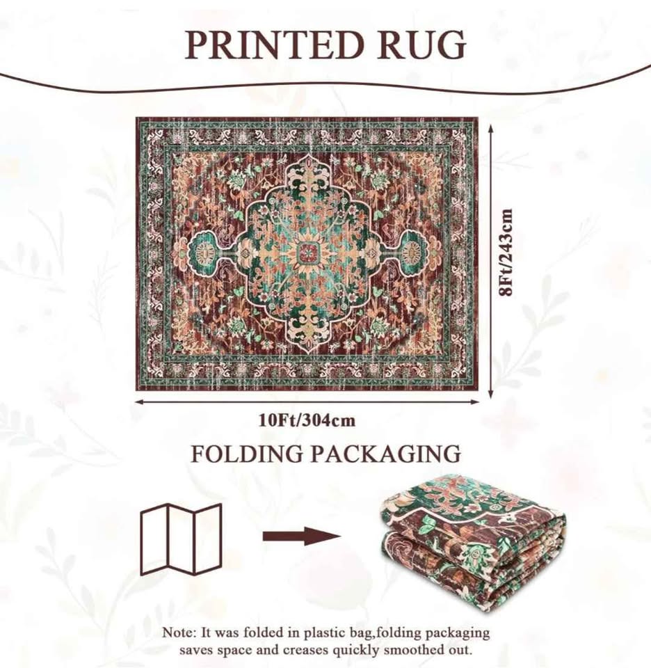 Boho Vintage Area Rug 8x10 Machine Washable Non Slip - photo 2