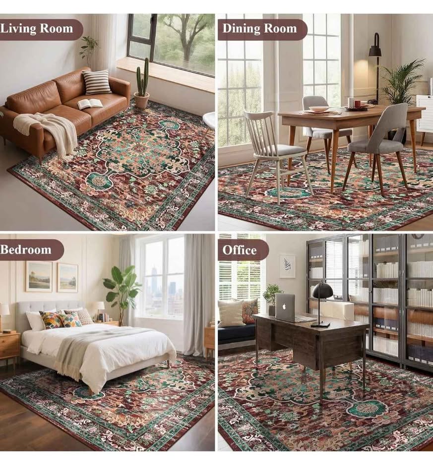 Boho Vintage Area Rug 8x10 Machine Washable Non Slip - photo 5