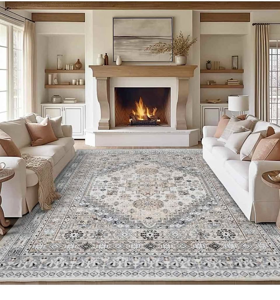 Brand New 8x10 Vintage Beige Area Rug