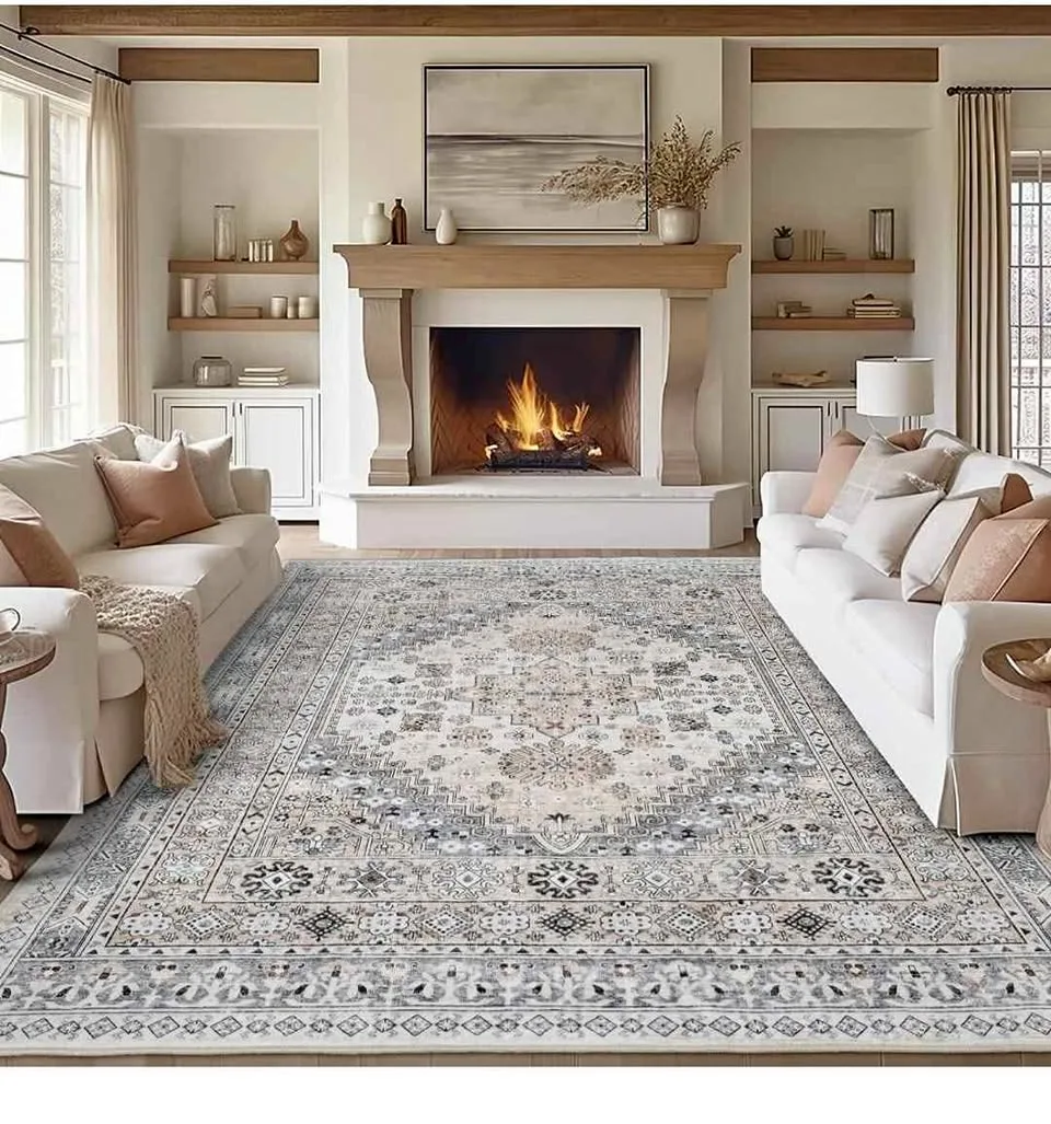 Brand New 8x10 Vintage Beige Area Rug