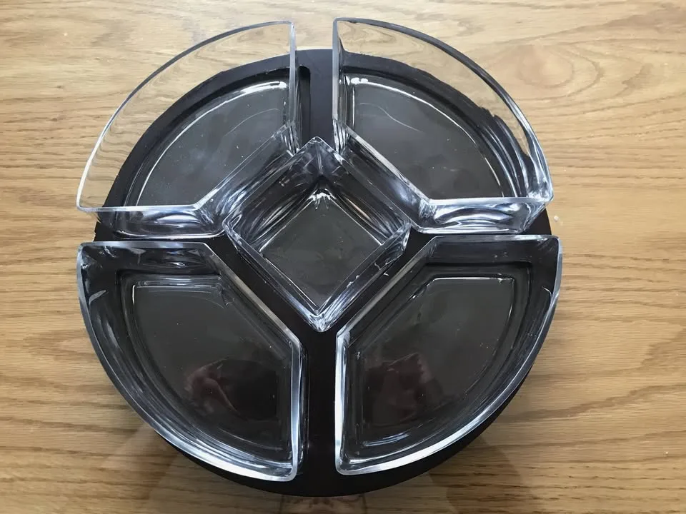 Lazy Susan Tray with Separate Glass Dishes image indicator(2)