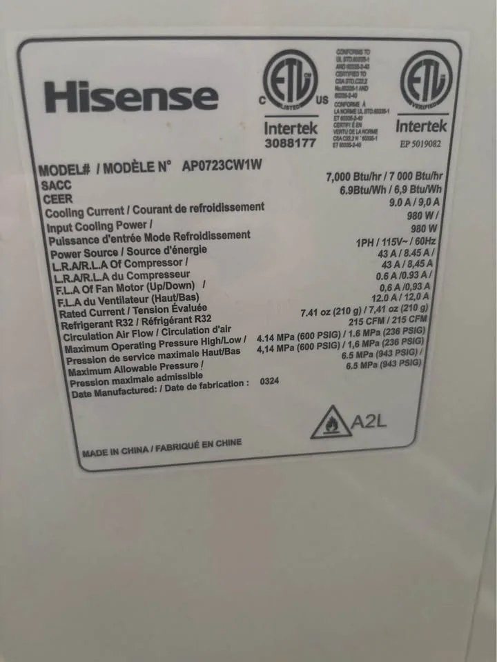Hisense Portable AC image indicator(3)