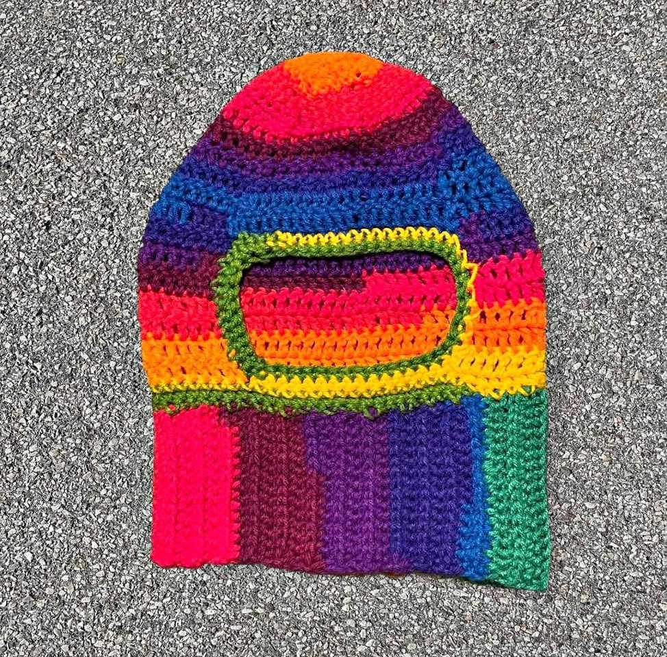 HANDMADE rainbow crochet Balaclava