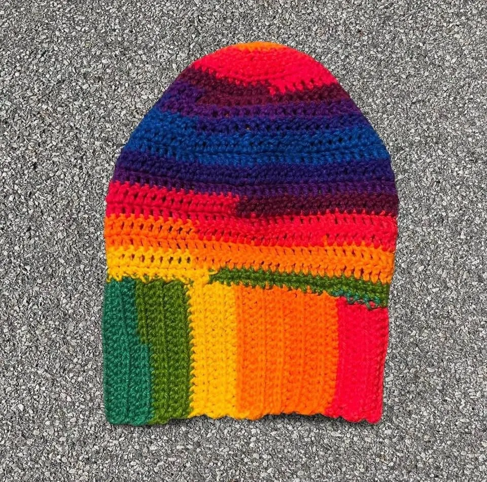 HANDMADE rainbow crochet Balaclava image indicator(2)