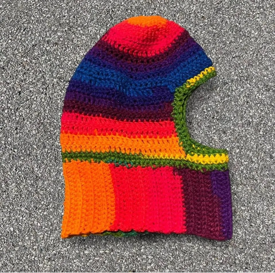HANDMADE rainbow crochet Balaclava image indicator(3)