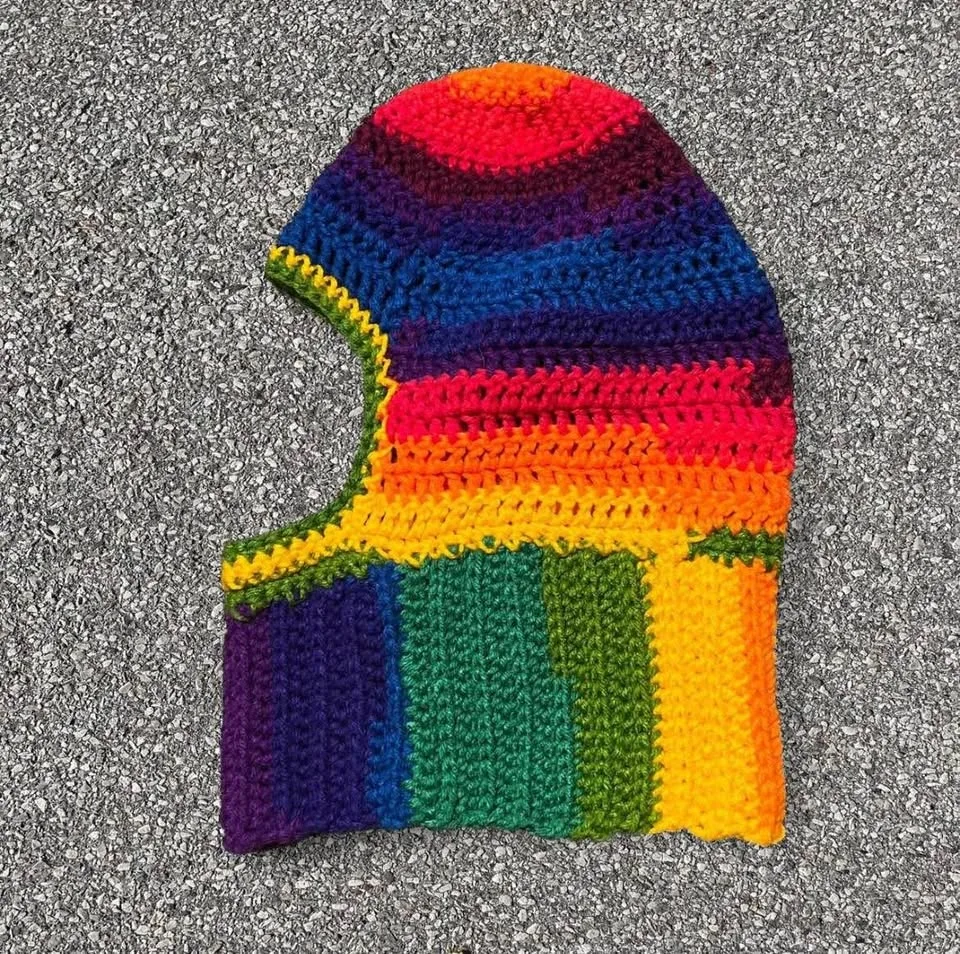 HANDMADE rainbow crochet Balaclava image indicator(4)