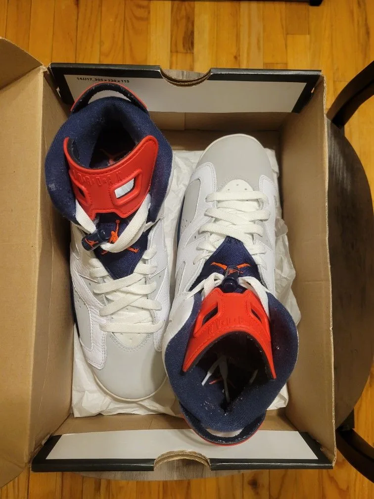 Nike Air Jordan 6 Tinker 23 Infrared White Grey Size 7y image indicator(3)