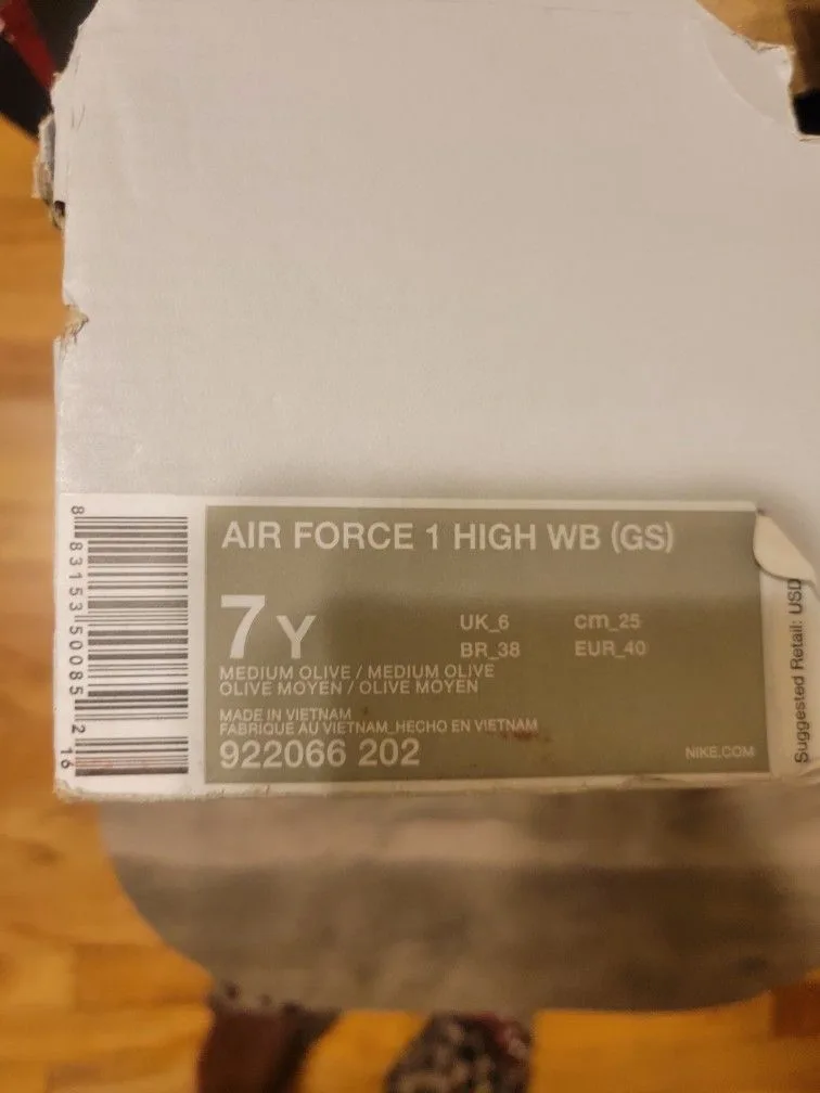 Air Force 1 high WB (gs), Size 7Y, Olive image indicator(4)