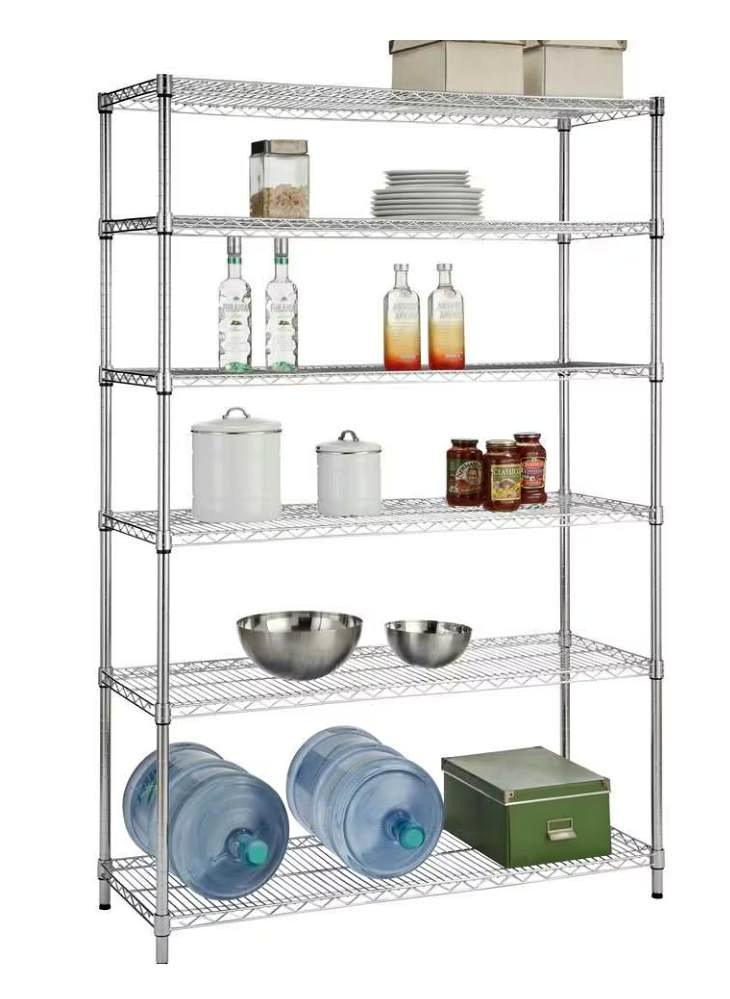 6-Shelf Heavy-Duty Commercial Shelving Unit - Chrome (72" Tall)