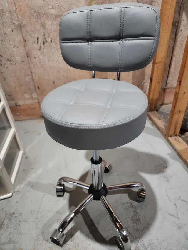 Rolling Leather Stool