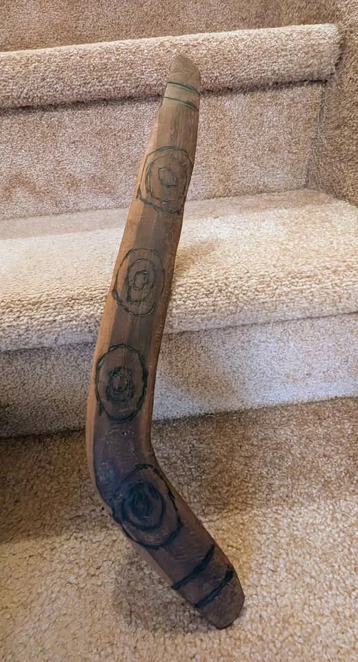 Antique wooden aboriginal Boomerang image indicator(2)