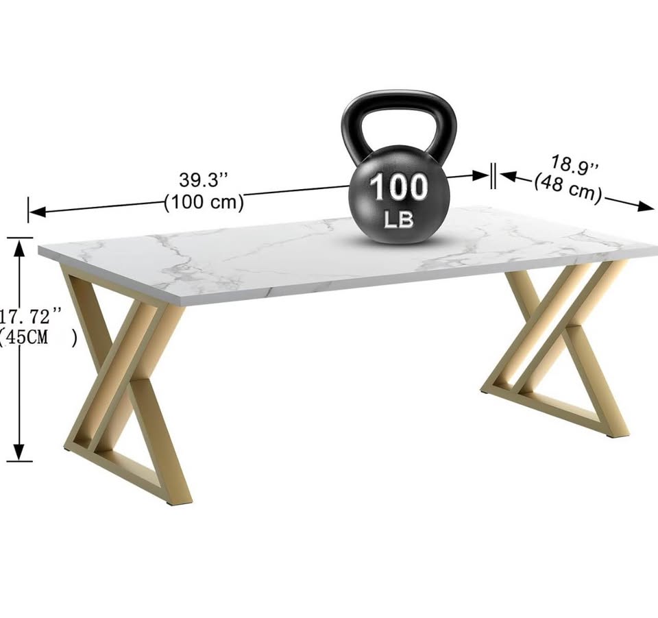 White Faux Marble Coffee Table - photo 2