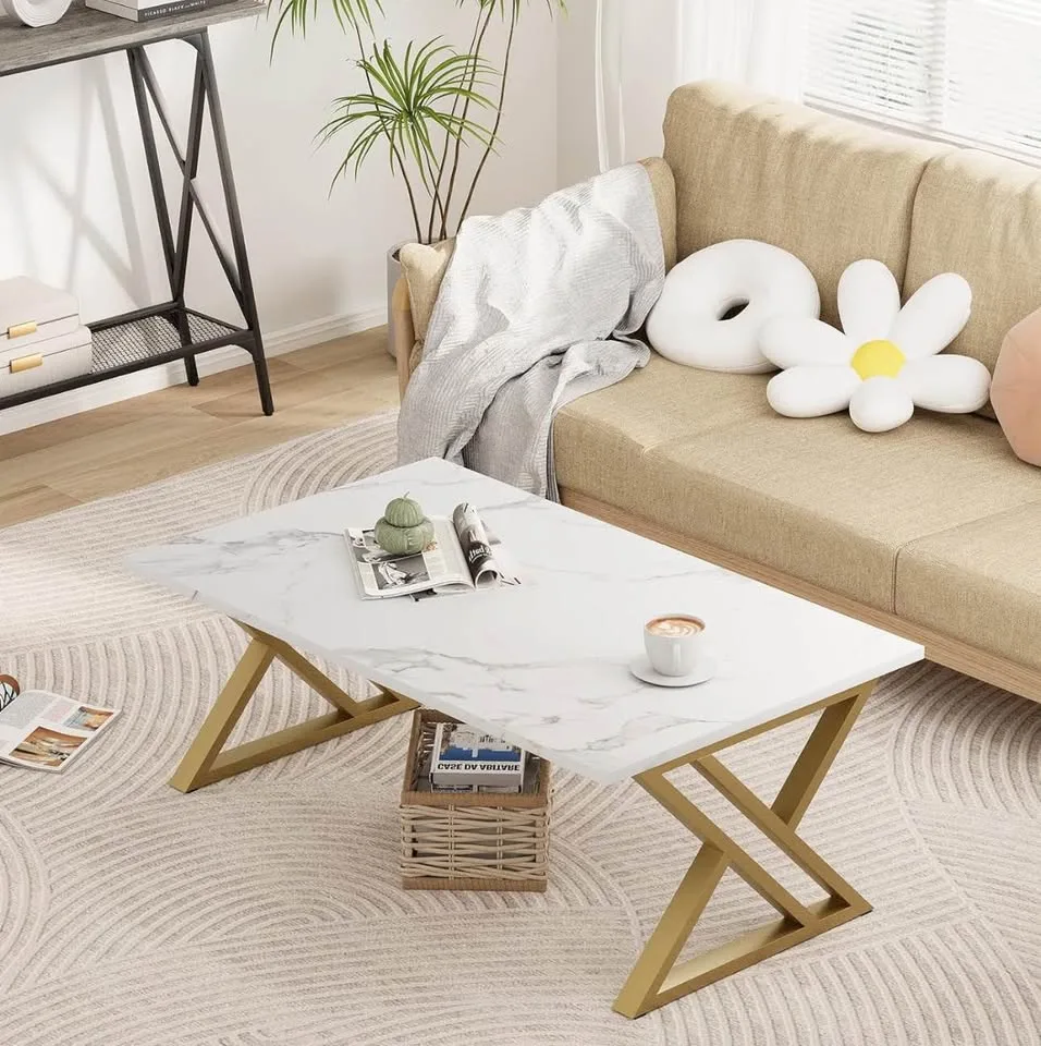 White Faux Marble Coffee Table image indicator(3)