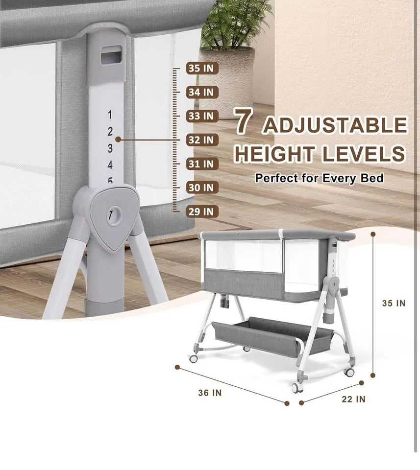 New MEICHYUN Baby Bassinet, Baby Bassinet Bedside Sleeper image indicator(2)