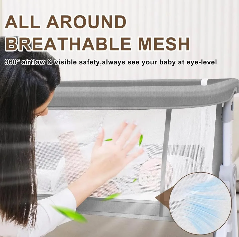 New MEICHYUN Baby Bassinet, Baby Bassinet Bedside Sleeper image indicator(5)